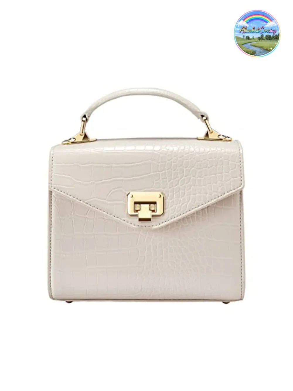 Vintage Top Handle Handbag Faux Leather Satchel Purse with Detachable Strap